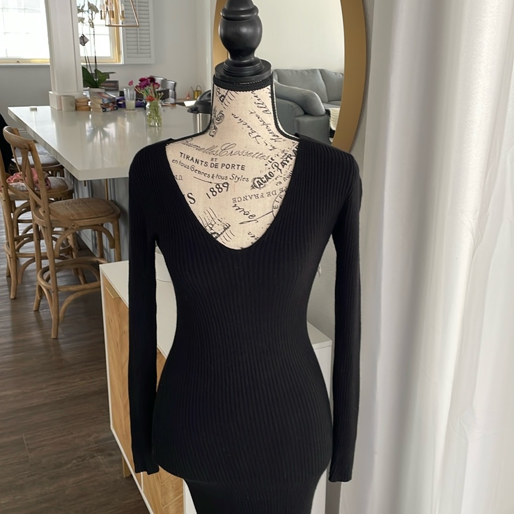 Black Sweater Midi Dress
